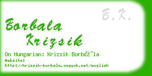 borbala krizsik business card